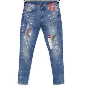 Arizona‎ Jean Co Ankle Jegging Skinny Jeans Destroyed Paint Splattered 5